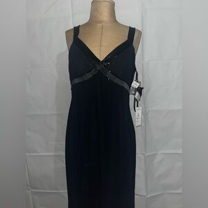 Black Sequin Embellished dress with adjustable straps missing shaw